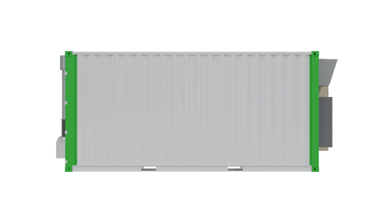 Rear view of 8x20 modular cleanroom unit