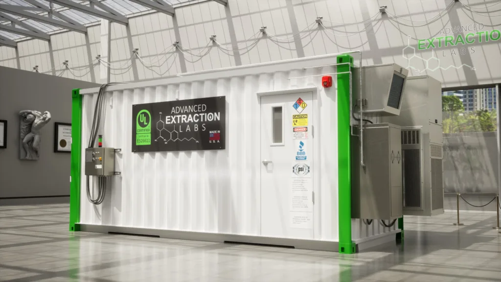 3D render of 8x20 modular cleanroom unit