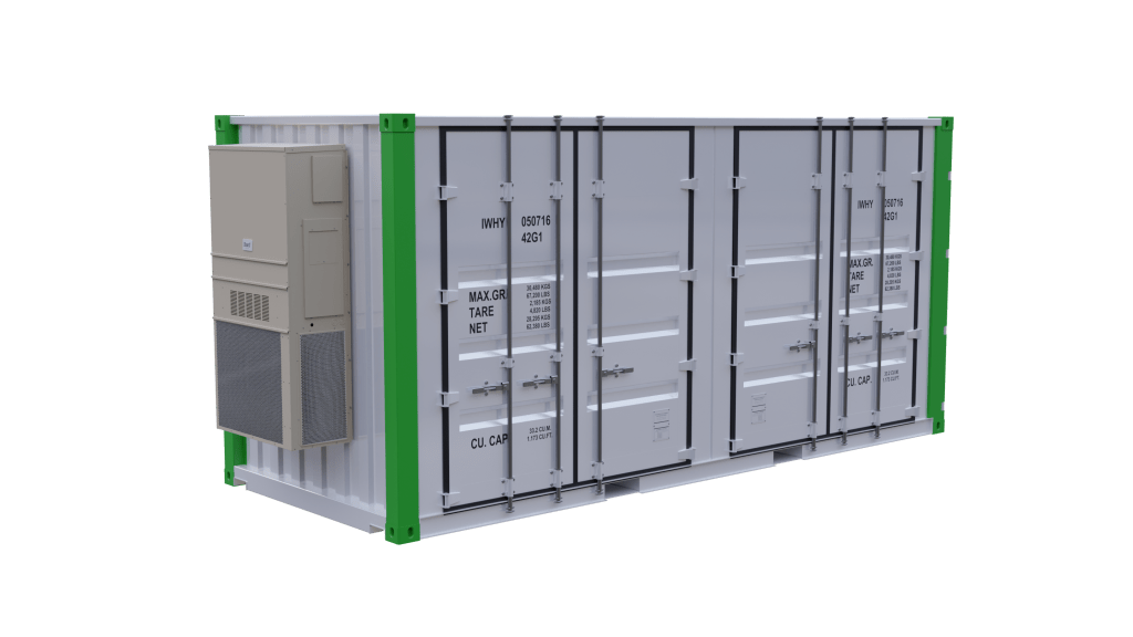 3D render of Energy Delivery Cube featuring modular energy storage and distribution components