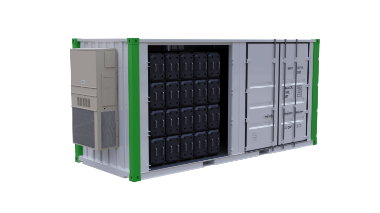 3D render of Energy Delivery Cube showcasing side access panels and modular power components