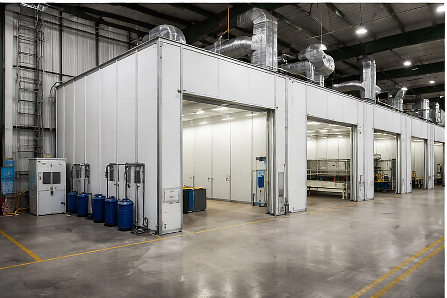 Hyperion multi bay heating booth for paint curing