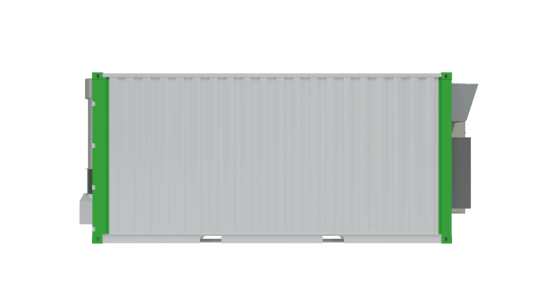 Rear view of 8x20 modular cleanroom unit