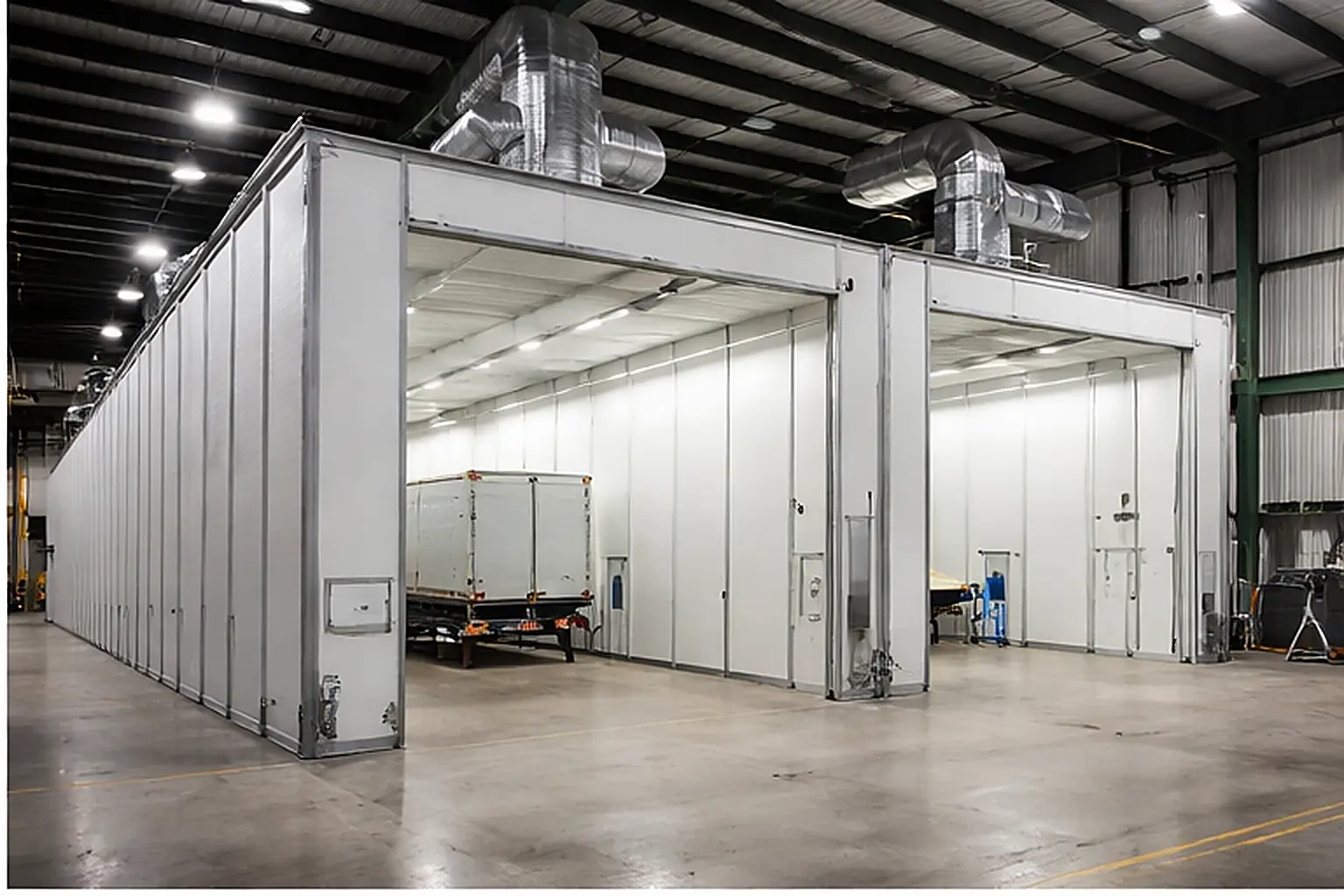 Hyperion dual bay heating booth for truck finishing